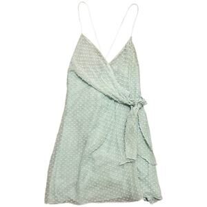Alice + Olivia Silk Swiss Dotted Tie Midi Dress